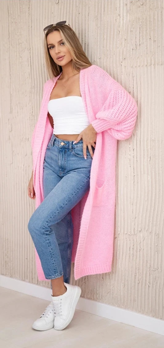 ￼Olivia chunky cardi ballon sleeve